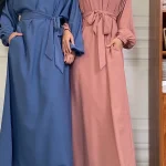 Robe musulmane à manches longues Abaya Style Simple vêtements pour femmes couleur unie Golfe Abayas Robe saoudienne islamique robes de Ramadan pour Eid