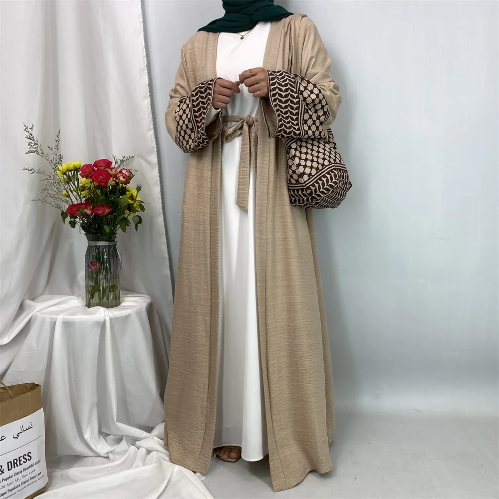 dubaï élégant caftan robe modeste abayas musulman ouvert abaya et sac femmes islam caftan marocain robe arabe femme musulmane