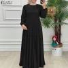 2025 mode musulmane abaya robe zanzea automne dentelle patchwork robes femmes à manches longues plissée robe d'été islamique dubaï robe femme