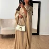 ramadan satin abaya islam musulman été manches chauve souris maxi robe kebaya abayas pour les femmes caftan robe musulmane femme robes