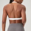 soutien gorge de sport de yoga pour femmes, col licou, design élégant au dos, soutien gorge de gymnastique sexy pour la course, le fitness