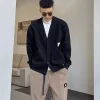 vêtements populaires coréens cardigan tricoté pour hommes, vestes d'automne et d'hiver, nouveaux vêtements tissés, offres 2025, pulls pour hommes