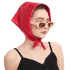 hijab carré en satin pour femme, Écharpes bandana polyvalentes, nouvelle mode, 60x60cm, 2024