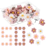 20 pièces/boîte Portable créatif fleur punaises fleur mur punaises 3D conseil mignon punaises pour bricolage Photo mur affiche déco