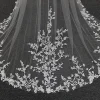 voiles de mariage fleurs 3d voile floral 1 niveau longue cathédrale bord en dentelle pétales exquis voiles de mariée élégants pour la mariée avec peigne