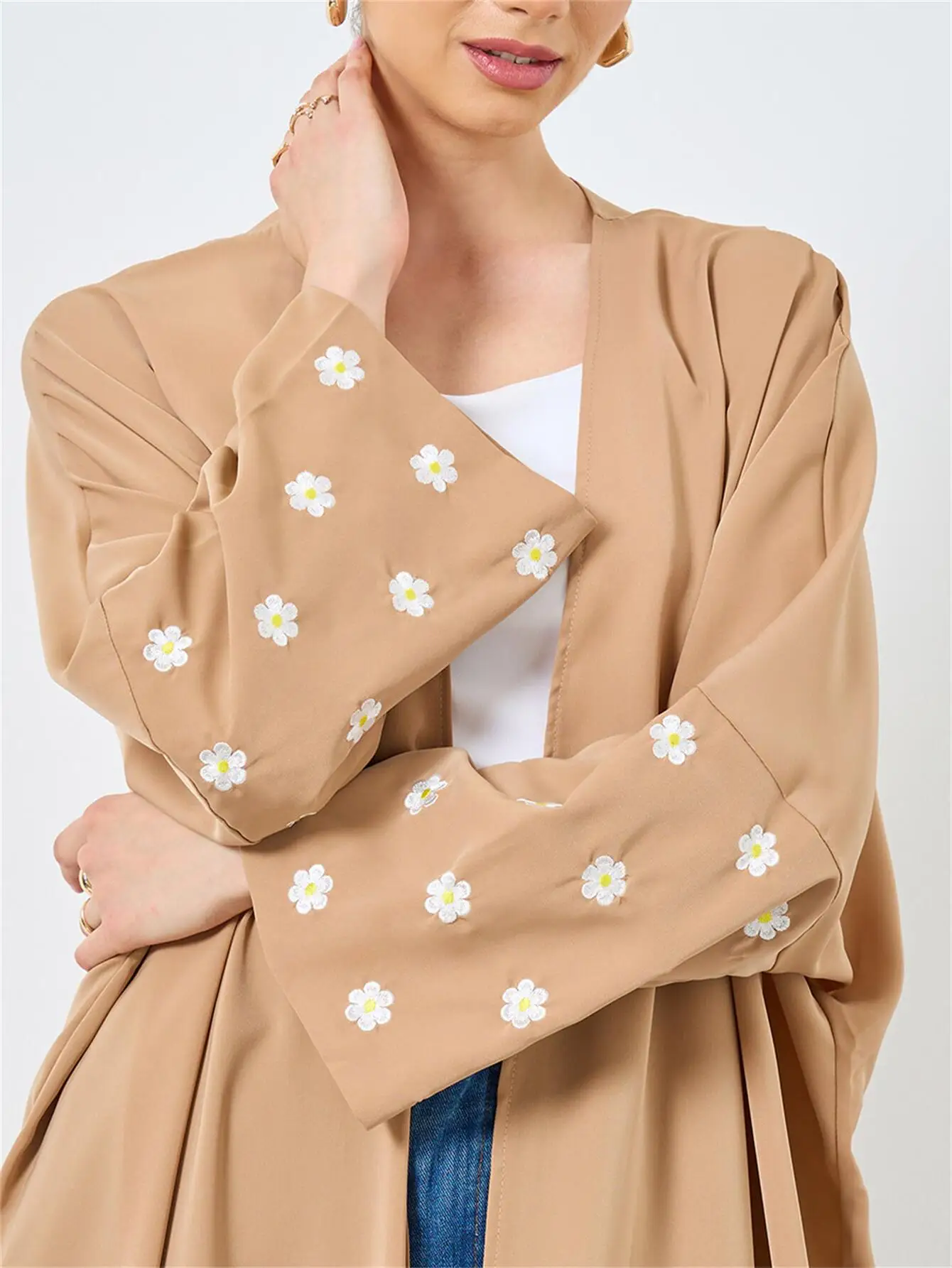 moyen orient lâche abaya femmes musulmanes à manches longues broderie abayas caftans jilbabs islamique maxi robes vêtements ethniques