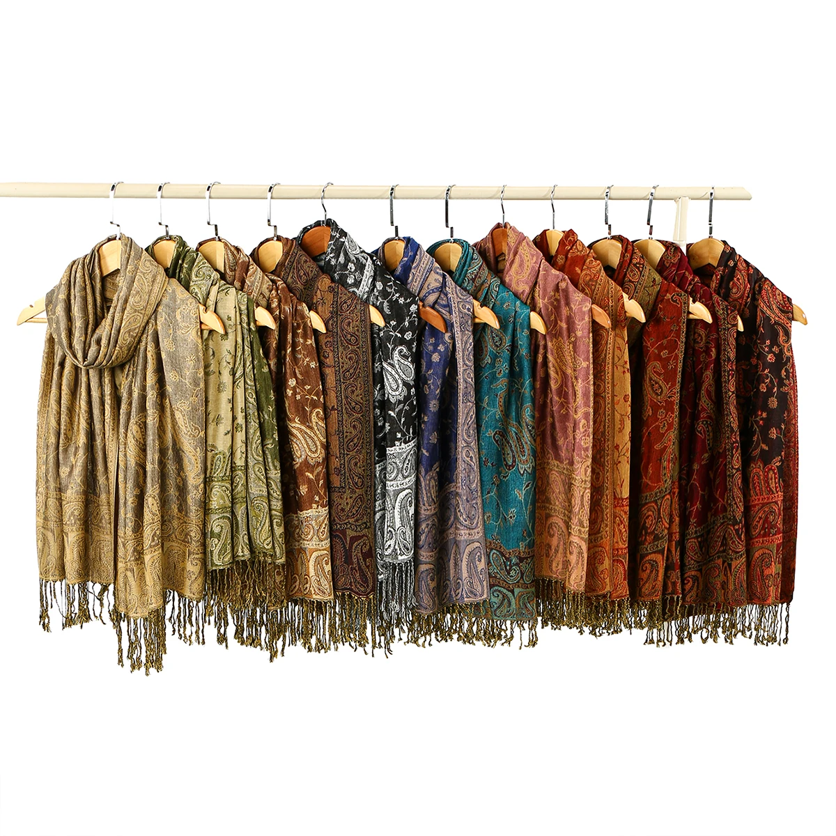 nouveau épais imprimé noix de cajou hijab écharpe châle enveloppement paisley pashmina jacquard étoles foulards vintage imprimé coton tippet gland