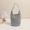 sac à bandoulière tissé de grande capacité pour femme, seau d'eau à main, sac de plage polyvalent, sacs de styliste de luxe, vacances