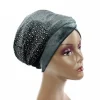 turban hijab en velours pour femme musulmane, foulard de tête, chapeau africain à longue queue, bonnet islamique
