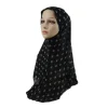 foulard hijab imprimé une pièce pour femme musulmane, turban rond, couverture complète, châles islamiques, côtelés, prêt à vitation, chapeau eid
