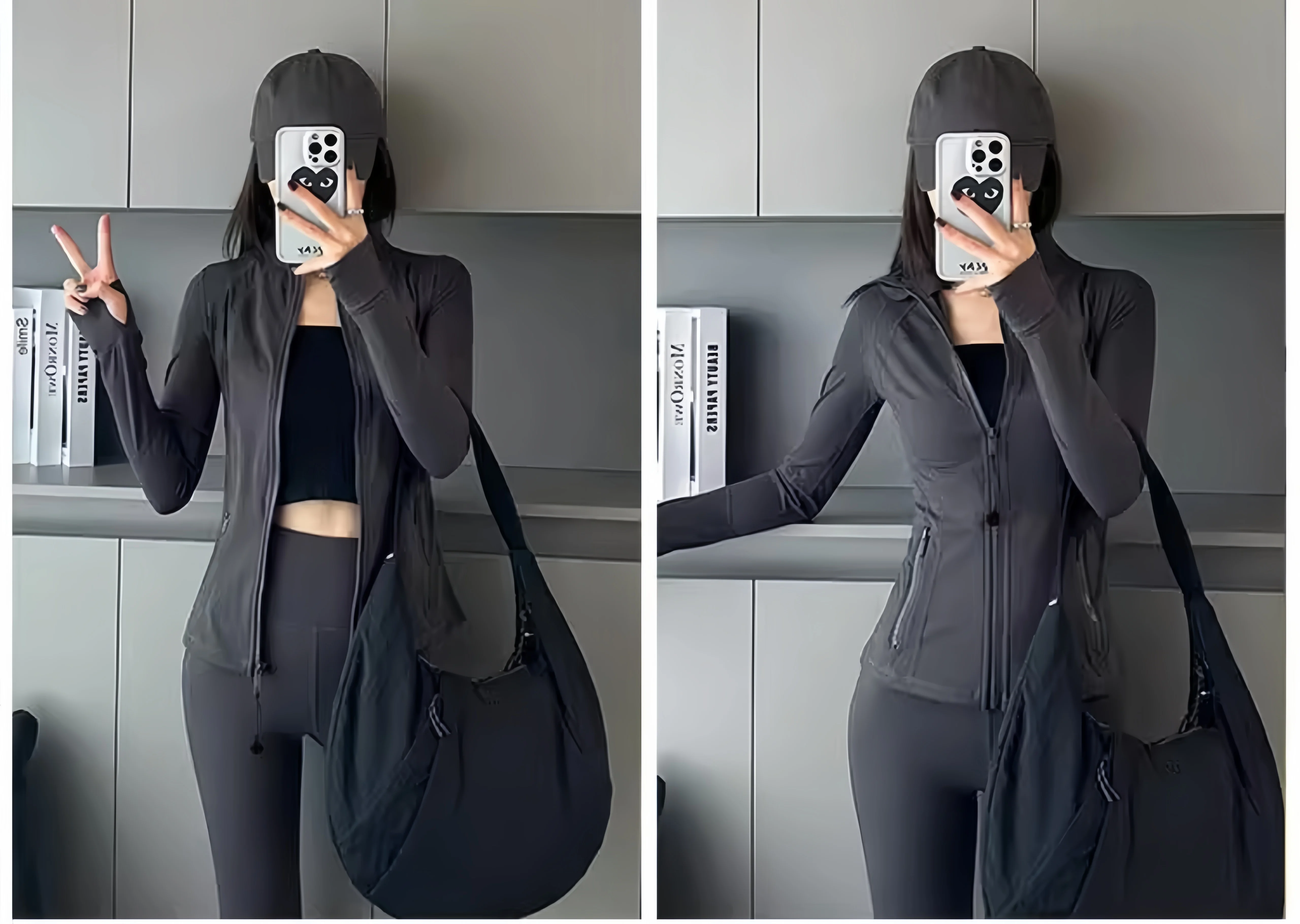 Une veste cardigan d'extérieur classique pour femme avec un col montant pour les amateurs de fitness en automne et en hiver