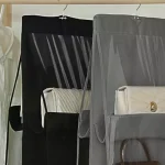 Organisateur suspendu de sac à main noir avec 6/8 poches, sac de rangement pliable en tissu Oxford pour placard familial et chambre à coucher