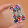 aiguilles à tête de perle rondes colorées, 100/300/500 pièces, épingles à coudre droites pour la couture, outils de couture, bricolage, positionnement