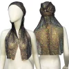 résille plaid bling strass casquette femmes foulard évider patchwork paillettes cristal à la mode sauvage bandeau turban cheveux chapeau