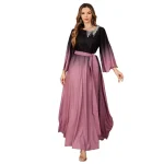 Abayas pour femmes été automne mode femmes musulmanes à manches longues col rond élégant longue robe Maxi robes caftan robes musulmanes