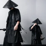 Cardigan Kimono noir traditionnel japonais, costume de Cosplay Diablo samouraï Ninja, manteau de Style Hanfu chinois, Streetwear, nouvelle collection 2023