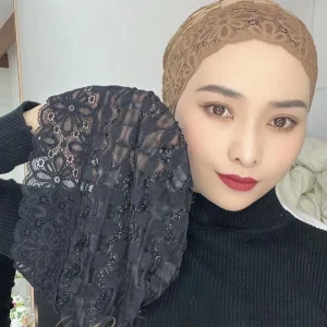 Été respirant dentelle sous écharpe casquette musulman intérieur Hijab casquettes islamique Turban Bonnet sous Hijab chapeau