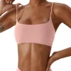 soutien gorge de sport croisé en tissu super doux pour femmes, haut de fitness, vêtements de yoga de haute qualité, fitness, course à pied, fitness, yoga b
