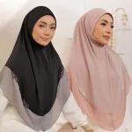 Hijab Élégant Instantané pour Femme Musulmane, Châle Islamique, Facile à vitation, Ramadan, Eid, Arabe, Turban