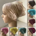 Foulard de tête musulman pour femmes, sous-écharpe en dentelle, couverture Hijab extensible, couvre-chef, casquette, châle, écharpe islamique, bandeau intérieur, Bonnet