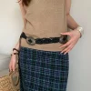 ceinture élégante style ethnique tissage ceinture creuse rétro style bohème ceinture style coréen taille corde gland taille chaîne plage