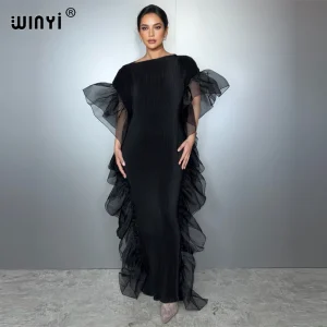 WINYI couleur unie plissée élastique robe mince vêtements de plage caftan abaya dubaï robe de soirée de luxe robe de soirée abaya femme musulmane WINYI couleur unie plissée élastique robe mince vêtements de plage caftan abaya dubaï robe de soirée de luxe robe de soirée abaya femme musulmane