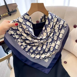 1 pièces 90cm foulard en soie pour femme Vintage à la mode polyvalent imprimé soie printemps bandeau de cheveux Hijab Sunsceen foulard châle enveloppes