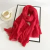 châles et enveloppes en coton de couleur unie rouge, écharpe hijab musulmane en jersey de qualité supérieure pour femmes, foulard de tête islamique, hijabs enveloppants