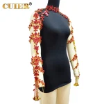 CUIER – bijoux pour hommes et femmes, accessoires de scène, chaîne de corps, 4 anneaux sur chaque côté