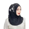 turban hijab musulman avec pompon pour femme, voile islamique, châle, chapeau, bandeau de sauna africain, 1 pièce