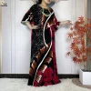 abayas musulmanes en coton pour femmes, dashiki, robe ample, manches chauve souris, boubou, robes islamiques africaines avec foulard, 2025