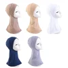 sous écharpe en coton avec trou d'oreille pour femme musulmane, hijabs intérieurs en jersey, casquettes rondes devant, bonnet turban féminin, nouveau