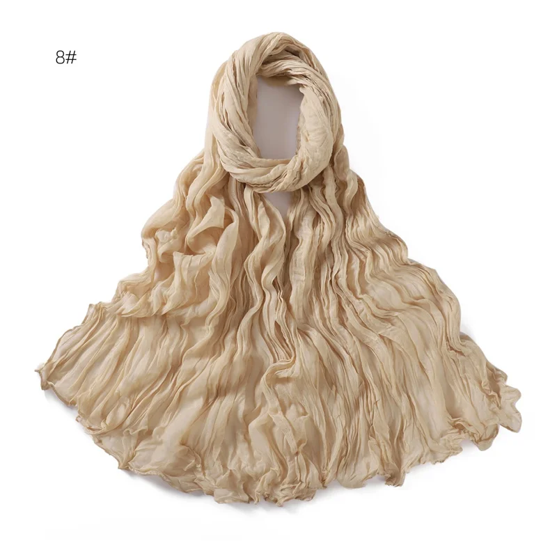 Foulard de styliste en coton déformable 85x180cm, hijab rond pour femmes, châles féminins, bandeau de sauna, hijabs musulmans, ramadan
