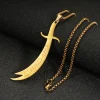 collier avec pendentif épée islamique imam ali zulfiqar, pour femmes et hommes, cadeaux musulmans, accessoires de bijoux en acier inoxydable