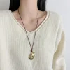 collier avec pendentif bouilloire en métal pour femmes, bijoux modernes, tempérament élégant, nouveaux accessoires de conception simple