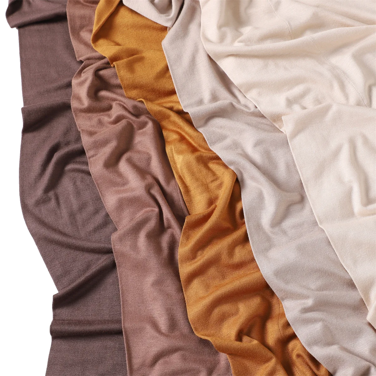 nouveau style de mode foulard musulman élastique coton jersey turban châle femmes triangle écharpe en gros pays bas plaine hijab