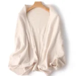 Cinz-Châle Rond à Deux Usages pour Femme, 100% Laine, Accessoires, Cape, Décontracté, Doux, Chaud, Confortable, à la Mode