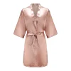 robe de demoiselle d'honneur en satin or rose, peignoir de mariage pour femmes, vêtements de nuit, kimono pour mère de demoiselle d'honneur