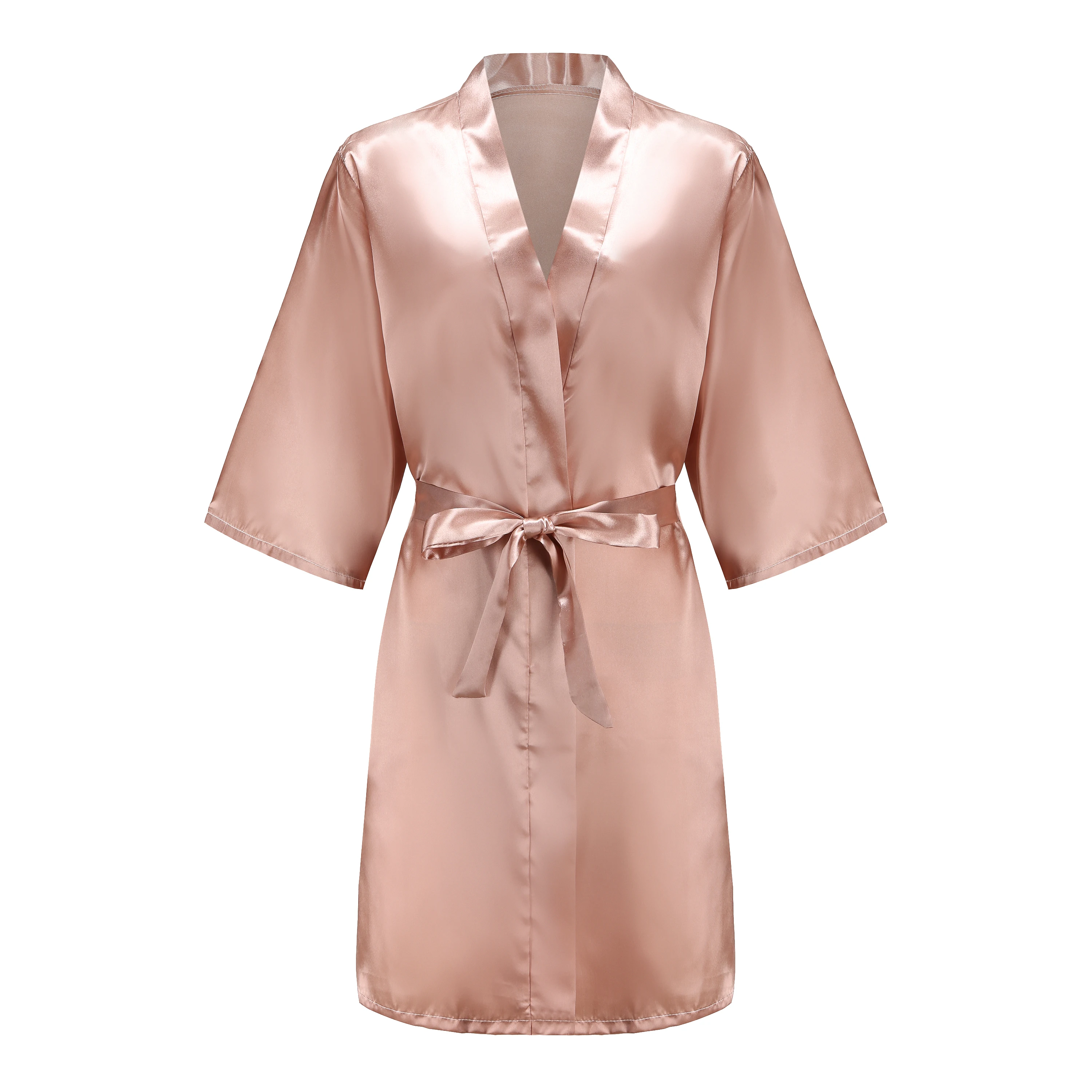 Robe de demoiselle d'honneur en Satin or Rose, peignoir de mariage pour femmes, vêtements de nuit, Kimono pour mère de demoiselle d'honneur