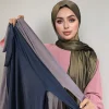 hijab instantané de haute qualité avec bande pour femmes musulmanes, écharpe plaine premium, foulard en soie brillante, châle à bords larges