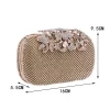 sac à main d'embrayage floral de diamant de cristal pour des femmes, sac à main de soirée de mariage de biscuits, sacs de messager initiés, designer de luxe