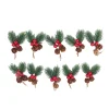 Décorations de pomme de pin, épingles à baies rouges, décorations artificielles délicates, élégantes/ durables pour une utilisation spéciale de décoration de vacances/fêtes