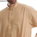 Hommes musulmans Jubba Thobe fermeture éclair Kimono longue Robe saoudienne islamique Musulman vêtements Abaya Caftan dubaï Robe arabe Djellaba Dishdasha