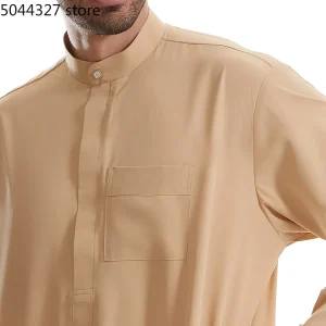 Hommes musulmans Jubba Thobe fermeture éclair Kimono longue Robe saoudienne islamique Musulman vêtements Abaya Caftan dubaï Robe arabe Djellaba Dishdasha