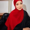 Écharpe hijab en satin à rayures texture unie pour femme, châles, turban instantané, 170x70cm