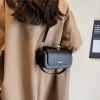 sac à bandoulière rétro classique pour femme, sac à main à rabat, sacs carrés, grande capacité, cuir texturé, initié, noir, polyvalent, nouveau, 2024
