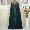 robe abaya ouverte en mousseline de soie pour femme musulmane, nouveau style, dubaï, Élégante, vêtements islamiques, cardigan à fermeture Éclair, avec Écharpe, 2024