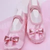 chaussure de ballet pour filles, pantoufles en satin à semelle souple pour enfants, chaussures de danse de yoga de couleur unie pour femmes