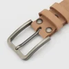 ceinture en cuir pour hommes fabriquée en véritable peau de vache entière, ceinture à bord garni, peau de vache de couleur naturelle, style décontracté et rétro,