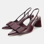Sandales à talons élégantes pour femmes, escarpins Sexy à bout pointu avec nœud décoratif, escarpins à talons épais, chaussures de soirée de luxe pour dames, nouvelle collection